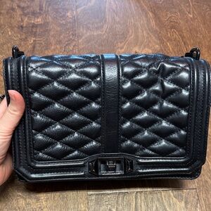 Rebecca Minkoff Black Quilted Leather Crossbody Bag - Designer Style